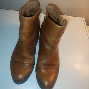 PIKOLINOS Brown Leather Ankle Booties with Side Zipper